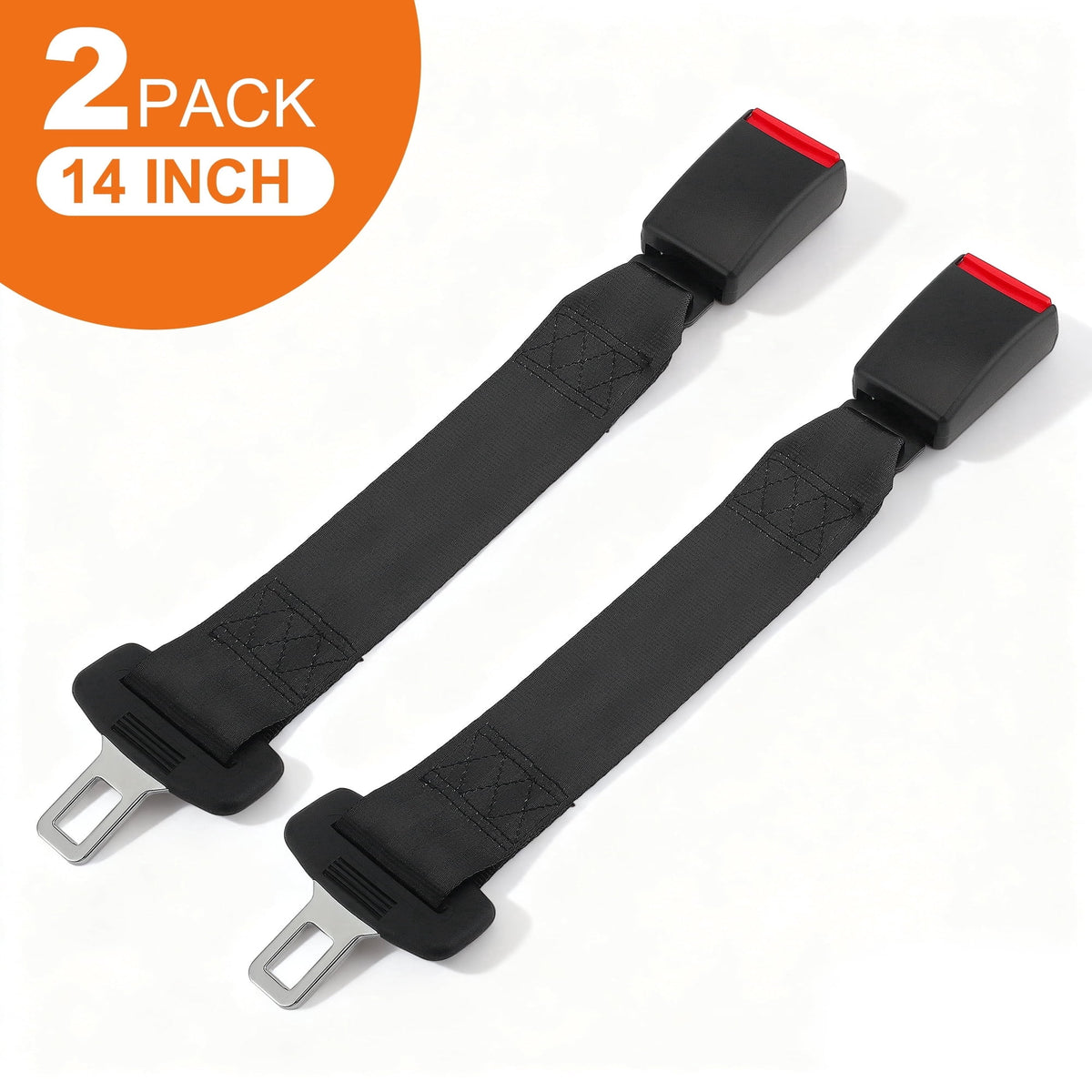 YTAKY Seat Belt Extender , 14-inch 2 Pack for Cars Universal Seat Belt Car Buckle Extension Buckle Up (7/8" Tongue Width)